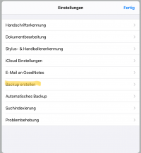 Backup erstellen 